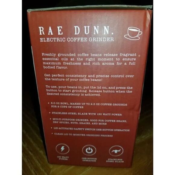 Rae Dunn Red Electric coffee grinder - Picture 3 of 3